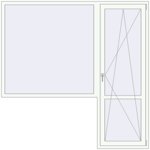 Купити Балконні двері 2150x2150 мм REHAU Euro 70 Білий (RAL 9016) з двох сторін