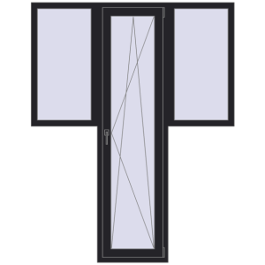 Купити Балконні двері 1640x2100 мм REHAU Euro 60 BLACK_ULTI-MATT з двох сторін