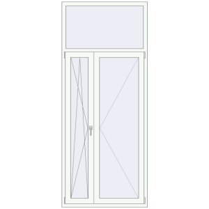 Купити Балконні двері 1070x2570 мм REHAU Euro 60 Білий (RAL 9016) з двох сторін