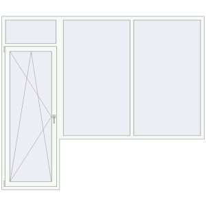 Купити Балконні двері 2800x2400 мм REHAU Euro 60 Білий (RAL 9016) з двох сторін