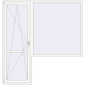 Купити Балконні двері 2200x2300 мм REHAU Euro 60 Білий (RAL 9016) з двох сторін