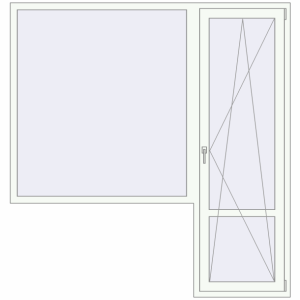 Купити Балконні двері 2000x2100 мм REHAU Euro 70 Білий (RAL 9016) з двох сторін