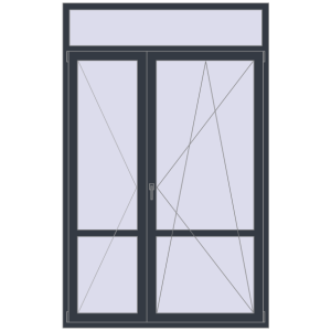 Купити Балконні двері 1520x2400 мм REHAU SYNEGO MD ANTHRACITE_GREY_STRUKTURAL з двох сторін