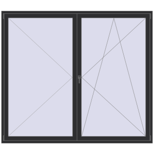 Купити Балконні двері 2400x2100 мм REHAU Euro 60 ANTHRACITE_GREY_GLATT з двох сторін