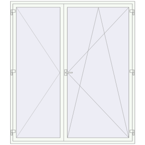 Купити Балконні двері 2100x2400 мм REHAU SYNEGO MD Білий (RAL 9016) з двох сторін