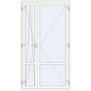 Купити Балконні двері 1200x2200 мм REHAU Euro 60 Білий (RAL 9016) з двох сторін