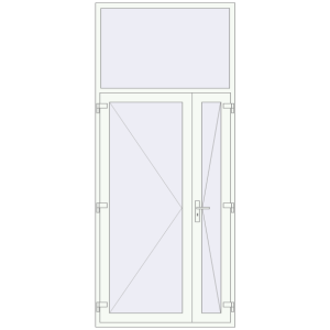 Купити Вхідні двері 1300x3020 мм REHAU Euro-Design 60 Білий (RAL 9016) з двох сторін