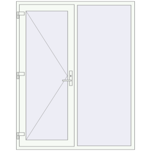 Купити Вхідні двері 1600x2000 мм REHAU Brillant-Design Білий (RAL 9016) з двох сторін