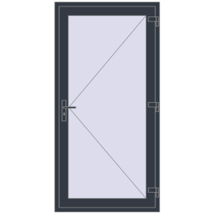Купити Вхідні двері 1000x2000 мм REHAU Euro-Design 60 ANTHRACITE_GREY_STRUKTURAL з двох сторін