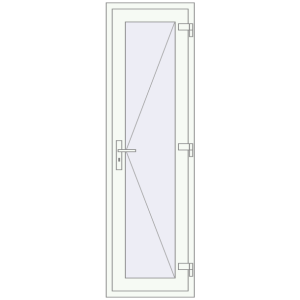 Купити Вхідні двері 600x2000 мм REHAU Euro-Design 60 Білий (RAL 9016) з двох сторін