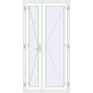 Купити Вхідні двері 1100x2200 мм REHAU SYNEGO Білий (RAL 9016) з двох сторін