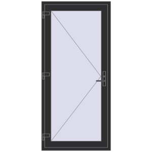 Купити Вхідні двері 950x2050 мм REHAU Euro-Design 60 ANTHRACITE_GREY_GLATT з двох сторін