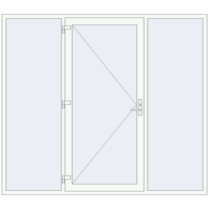 Купити Вхідні двері 2500x2200 мм REHAU Brillant-Design Білий (RAL 9016) з двох сторін