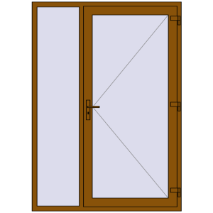 Купити Вхідні двері 1500x2100 мм REHAU SYNEGO GOLDEN OAK з двох сторін