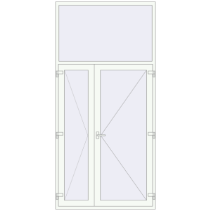 Купити Вхідні двері 1470x3050 мм REHAU Euro-Design 60 Білий (RAL 9016) з двох сторін