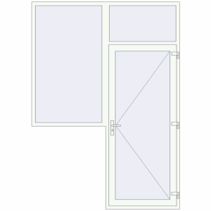 Металопластикові вхідні двері 2000x2800 мм З вікном ліворуч (комплектація: Базова). Вид зсередини Купити Вхідні двері 2000x2800 мм REHAU SYNEGO Білий (RAL 9016) з двох сторін