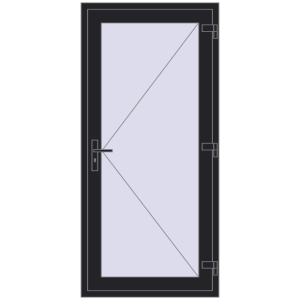 Купити Вхідні двері 890x1900 мм REHAU Euro-Design 60 BLACK_ULTI-MATT з двох сторін