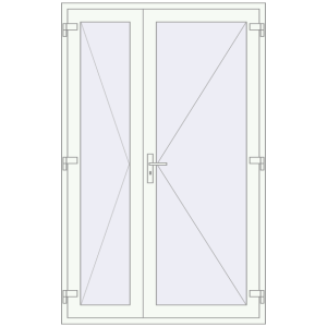 Купити Вхідні двері 1400x2200 мм REHAU Euro-Design 60 Білий (RAL 9016) з двох сторін