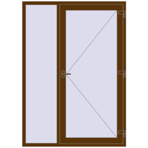 Купити Вхідні двері 1500x2100 мм REHAU Euro-Design 60 WALNUT з двох сторін