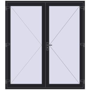 Купити Вхідні двері 1980x2200 мм REHAU Brillant-Design BLACK_ULTI-MATT з двох сторін