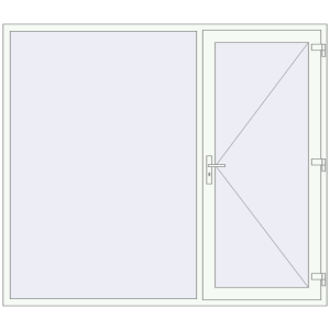 Купити Вхідні двері 2300x2000 мм REHAU Euro-Design 60 Білий (RAL 9016) з двох сторін