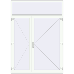 Купити Вхідні двері 1950x2700 мм REHAU Brillant-Design Білий (RAL 9016) з двох сторін