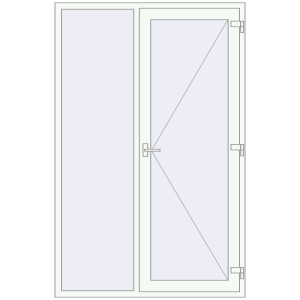 Купити Вхідні двері 1465x2270 мм REHAU Euro-Design 60 Білий (RAL 9016) з двох сторін