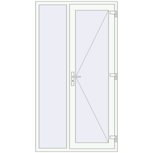 Купити Вхідні двері 1200x2200 мм REHAU Euro-Design 60 Білий (RAL 9016) з двох сторін