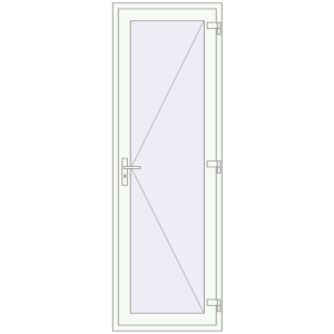 Металопластикові вхідні двері 800x2400 мм Одностулкові (комплектація: Оптимальна). Вид ззовні Купити Вхідні двері 800x2400 мм REHAU SYNEGO Білий (RAL 9016) з двох сторін