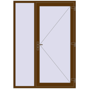 Купити Вхідні двері 1500x2100 мм REHAU Euro-Design 60 WALNUT з двох сторін