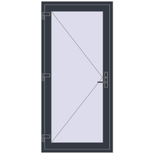 Купити Вхідні двері 930x1960 мм REHAU Euro-Design 60 ANTHRACITE_GREY_STRUKTURAL з двох сторін