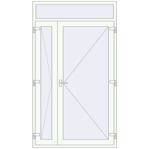 Купити Вхідні двері 1350x2350 мм REHAU Brillant-Design Білий (RAL 9016) з двох сторін