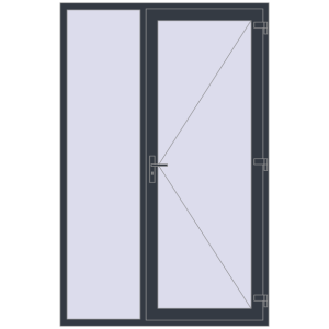 Купити Вхідні двері 1550x2400 мм REHAU SYNEGO ANTHRACITE_GREY_STRUKTURAL з двох сторін