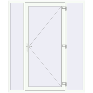 Купити Вхідні двері 1850x2200 мм REHAU Euro-Design 60 Білий (RAL 9016) з двох сторін