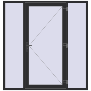 Купити Вхідні двері 2000x2100 мм REHAU Euro-Design 60 ANTHRACITE_GREY_GLATT з двох сторін