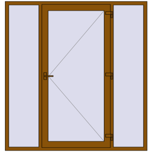 Купити Вхідні двері 2000x2100 мм REHAU Euro-Design 60 GOLDEN OAK з двох сторін