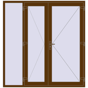 Купити Вхідні двері 2000x2100 мм REHAU Euro-Design 60 WALNUT з двох сторін
