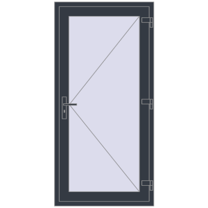 Купити Вхідні двері 890x1900 мм REHAU Euro-Design 60 ANTHRACITE_GREY_STRUKTURAL з двох сторін