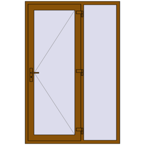 Купити Вхідні двері 1400x2100 мм REHAU Euro-Design 60 GOLDEN OAK з двох сторін
