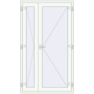 Купити Вхідні двері 1200x2100 мм REHAU Brillant-Design Білий (RAL 9016) з двох сторін