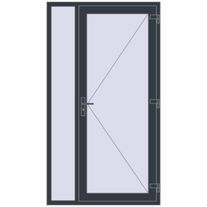 Купити Вхідні двері 1230x2200 мм REHAU Euro-Design 60 ANTHRACITE_GREY_STRUKTURAL з двох сторін