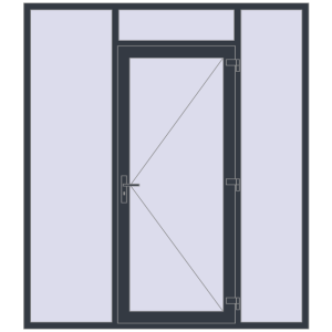 Купити Вхідні двері 2100x2400 мм REHAU SYNEGO ANTHRACITE_GREY_STRUKTURAL з двох сторін