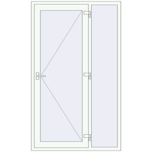 Купити Вхідні двері 1290x2150 мм REHAU Brillant-Design Білий (RAL 9016) з двох сторін