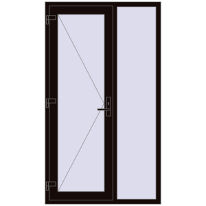Купити Вхідні двері 1200x2100 мм REHAU Euro-Design 60 BLACK_BROWN з двох сторін