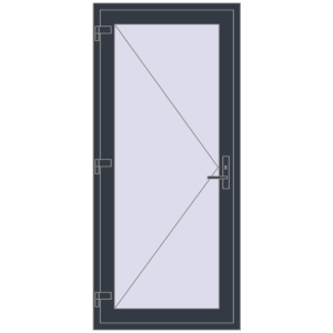 Купити Вхідні двері 900x2000 мм REHAU Euro-Design 60 ANTHRACITE_GREY_STRUKTURAL з двох сторін