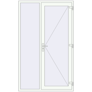 Металопластикові вхідні двері 1400x2300 мм з лівою боковиною (комплектація: Базова). Вид зсередини Купити Вхідні двері 1400x2300 мм REHAU SYNEGO