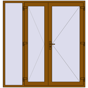 Купити Вхідні двері 2000x2100 мм REHAU Euro-Design 60 GOLDEN OAK з двох сторін