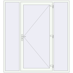 Купити Вхідні двері 2070x2260 мм REHAU Euro-Design 60 Білий (RAL 9016) з двох сторін