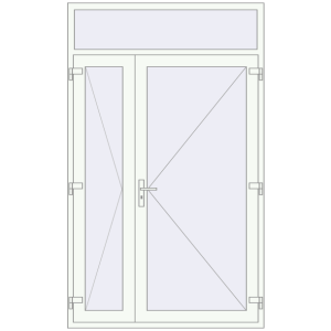 Купити Вхідні двері 1460x2420 мм REHAU Euro-Design 60 Білий (RAL 9016) з двох сторін