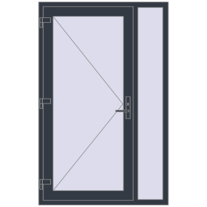 Купити Вхідні двері 1170x1830 мм REHAU Euro-Design 60 ANTHRACITE_GREY_STRUKTURAL з двох сторін